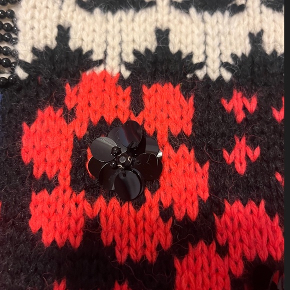 Zara wool blend embellished patchwork knit sweater limited edition NWT - Picture 5 of 15